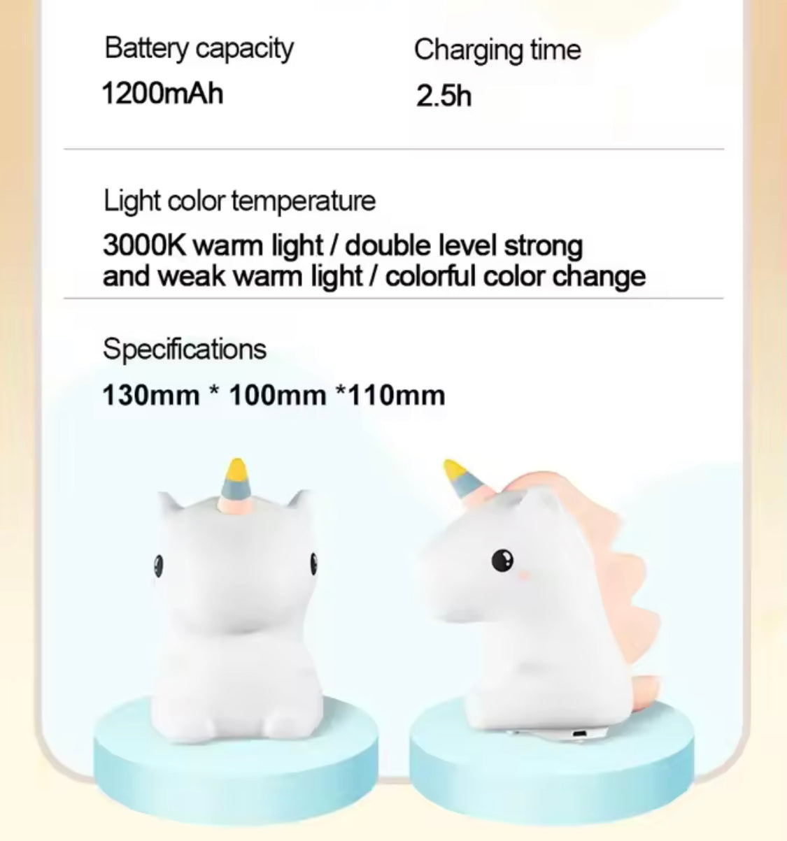 Unicorn Silicone LED Night Lamp, Rechargeable Cartoon Decor Lamp, Kids Bedroom Cute Night Lamp Unicorn Silicone LED Night Lamp, Rechargeable Cartoon Decor Lamp, Kids Bedroom Cute Night Lamp